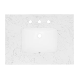 Allen + Roth Canterbury 30-in White Undermount Single Sink Bathroom Vanity with Carrara Engineered Marble Top