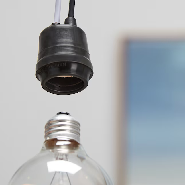 Project Source 660-Watt Plastic Keyless Lamp Socket, Black