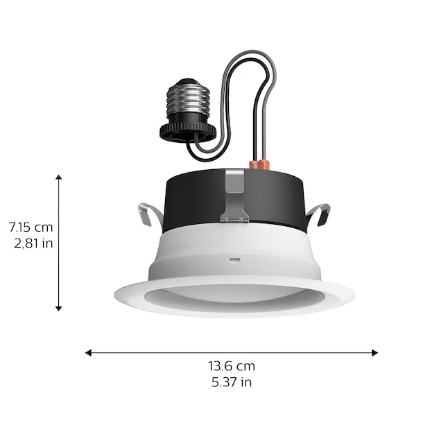Philips Hue Smart Bluetooth Compatibilidad Blanco Downlight empotrable LED redondo conmutable regulable y regulable de 4 pulgadas y 850 lúmenes