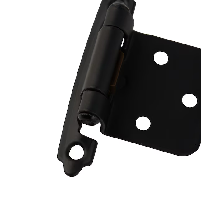 RELIABILT 200-Degree Adjustable Overlay Surface Self-closing Matte Black Cabinet Hinge, (2-Pieces)