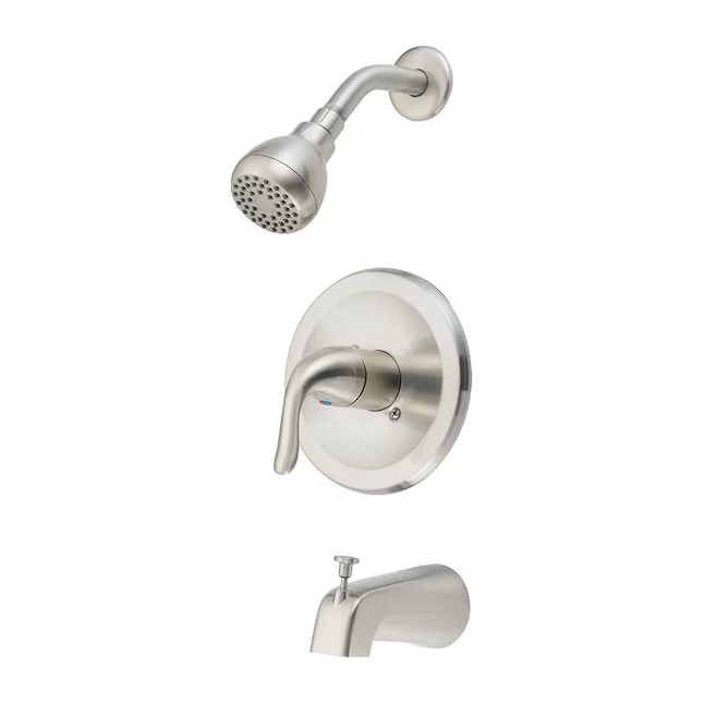 EZ-FLO Impressions Brushed Nickel 1-handle Single Function Round Bathtub and Shower Faucet