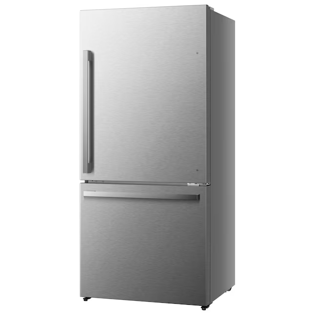 Refrigerador Hisense con congelador inferior y profundidad de mostrador de 17.2 pies cúbicos (acero inoxidable resistente a huellas dactilares) ENERGY STAR