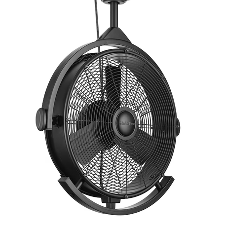 Harbor Breeze Cohort Garage Fan 18-in Matte Black Indoor/Outdoor Ceiling Fan (3-Blade)