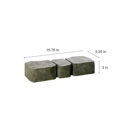 Oldcastle Haloedge Piedra de borde recto de hormigón gris de 15,75 pulgadas de largo x 5,25 pulgadas de ancho x 3 pulgadas de alto