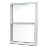 RELIABILT 46000 Series New Construction 31-1/2-in x 35-1/2-in x 2-5/8-in Jamb White Aluminum Low-e Single Hung Window Half Screen Included