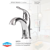 EZ-FLO Impressions Chrome 4-in centerset 1-handle WaterSense Bathroom Sink Faucet with Drain and Deck Plate