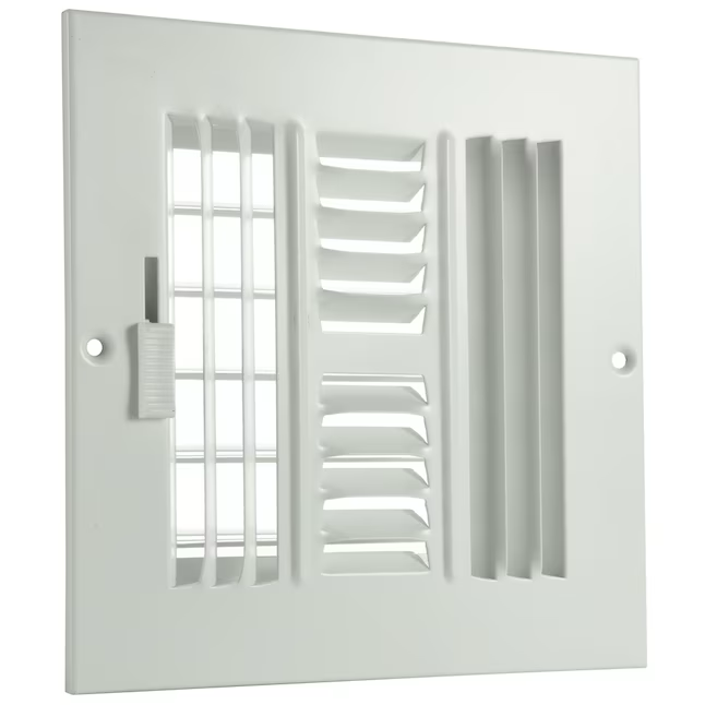 RELIABILT 6-in x 6-in 4-way Steel White Sidewall/Ceiling Register