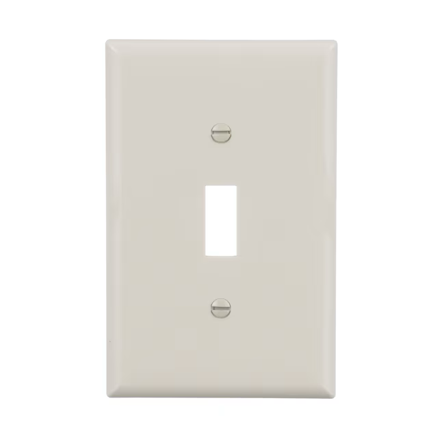Eaton 1-Gang Midsize Light Almond Polycarbonate Indoor Toggle Wall Plate (10-Pack)