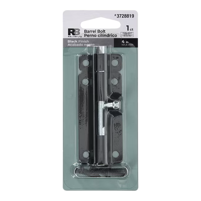 RELIABILT 4-in Black Steel Barrel Bolt