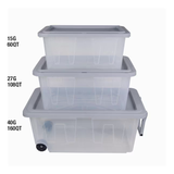 Project Source Medium 27-Gallons (108-Quart) Clear Heavy Duty Tote with Standard Snap Lid