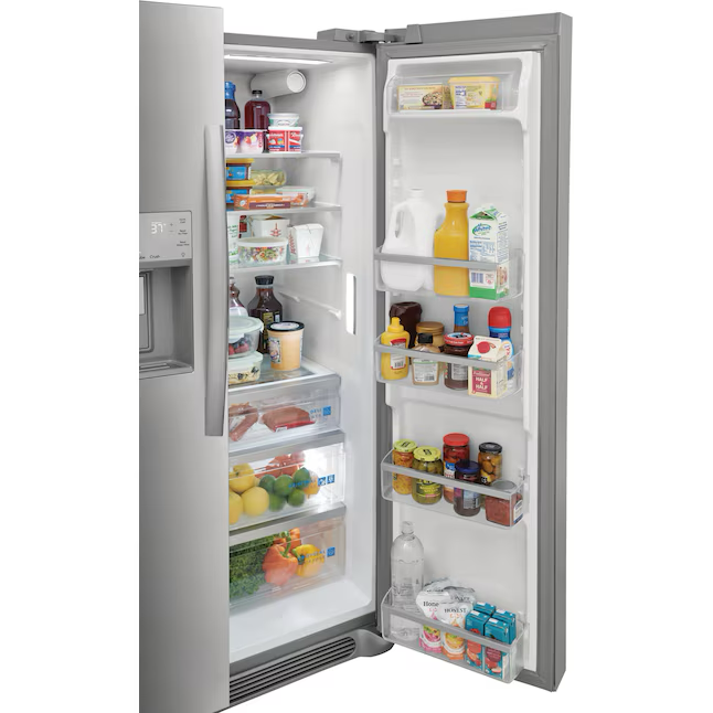 Frigidaire Gallery 25.6-cu ft Side-by-Side Refrigerator with Ice Maker, Water and Ice Dispenser (Fingerprint Resistant Stainless Steel) ENERGY STAR