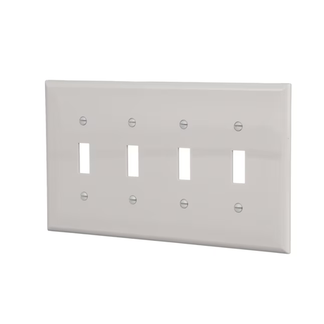 Eaton 4-Gang Midsize White Polycarbonate Indoor Toggle Wall Plate