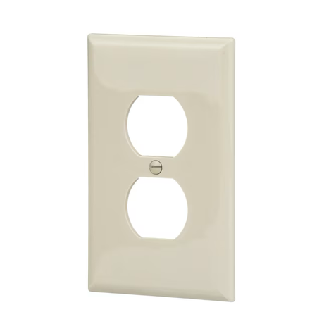 Eaton 1-Gang Midsize Light Almond Polycarbonate Indoor Duplex Wall Plate