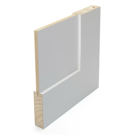 RELIABILT Shaker Puerta plegable de madera de pino preacabada, 24 x 80 pulgadas, color blanco moderno, 1 panel, cuadrado, con núcleo sólido, herrajes incluidos