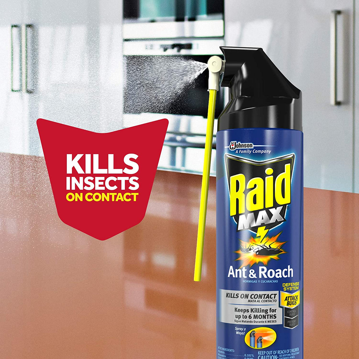 Raid Max Spray para hormigas y cucarachas, 14.5 oz