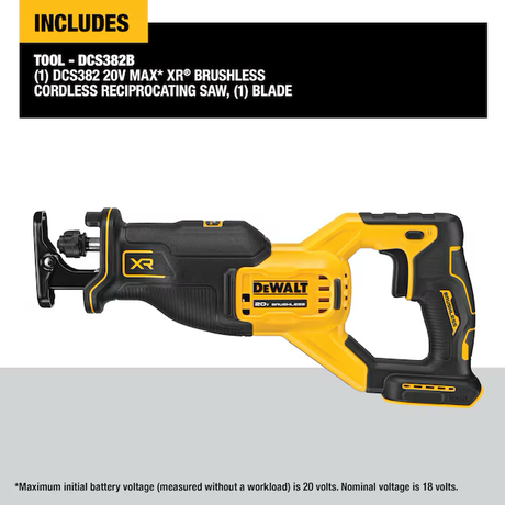 DEWALT XR 20-volt Max Variable Speed Brushless Cordless Reciprocating Saw (Bare Tool)