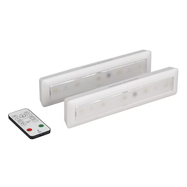 Ecolight Paquete de 2 barras de luz LED para debajo del gabinete con batería de 9 pulgadas y control remoto