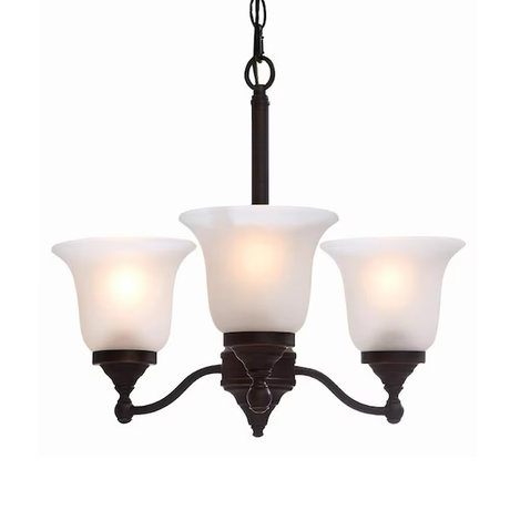 Project Source Roseall 3-Light Oil-Rubbed Bronze Traditional Dry Rated Chandelier