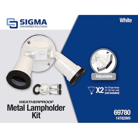Sigma Engineered Solutions 150-Watt EQ LED White 2-Head Switch-Controlled Flood Light with Adjustable