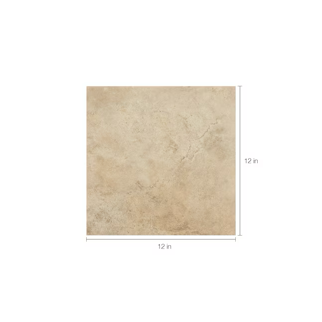 Style Selections Mesa Beige 12-in x 12-in Glazed Porcelain Stone Look Floor and Wall Tile (Case of 18)