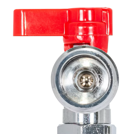 Eastman 1/2″ Sweat Entrada de tubo de 1/4 de vuelta - Válvula de cierre de manija roja