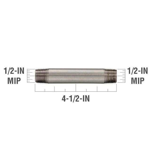 RELIABILT 1/2-in x 4-1/2-in Galvanized Nipple