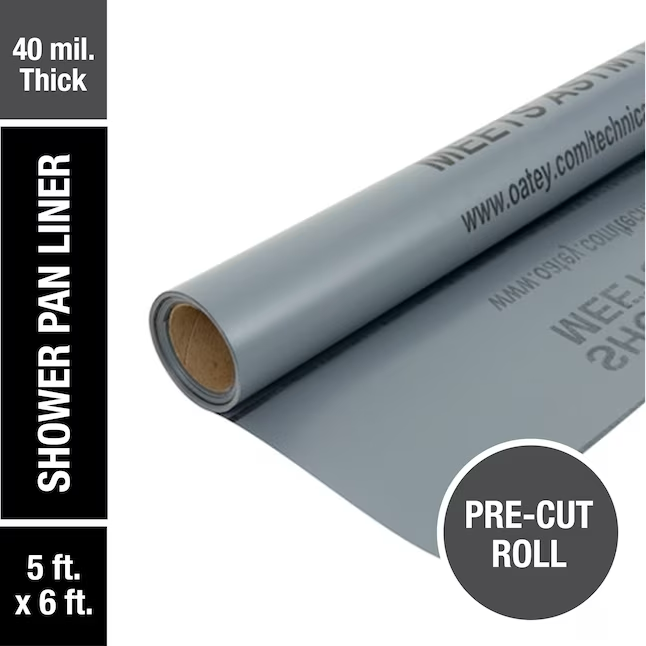 Rollo de revestimiento para plato de ducha precortado Oatey de 5 pies x 6 pies