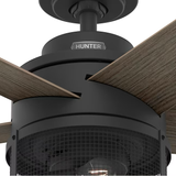 Hunter Staten 52-in Matte Black Indoor Ceiling Fan with Light (5-Blade)
