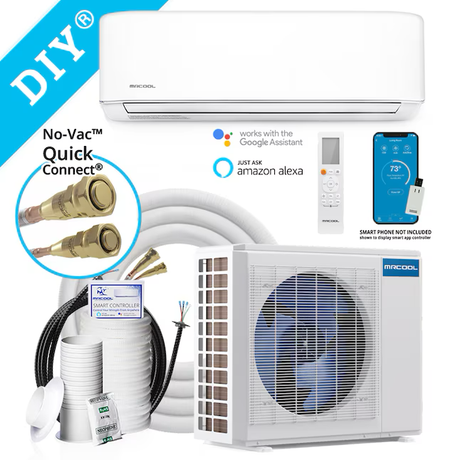 MRCOOL DIY 4th gen ENERGY STAR Single Zone 18000-BTU 22 SEER Ductless Mini Split Air Conditioner Heat Pump Included with 25-ft Line Set 230-Volt