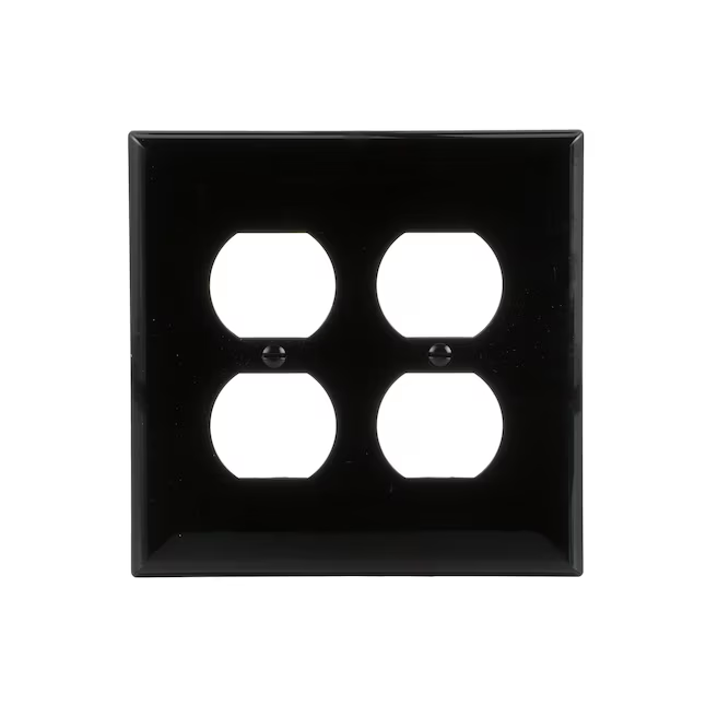 Placa de pared dúplex para interiores de policarbonato negro mediano de 2 unidades Eaton