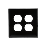 Placa de pared dúplex para interiores de policarbonato negro mediano de 2 unidades Eaton