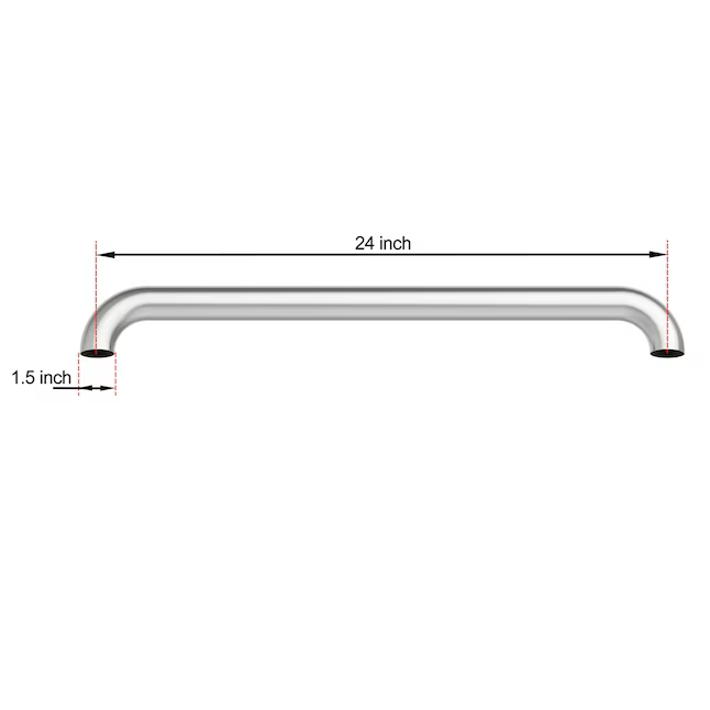 Project Source 24-in Stainless Steel Wall Mount ADA Compliant Grab Bar (500-lb Weight Capacity)
