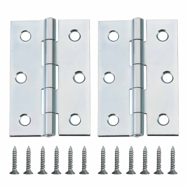 RELIABILT 2-1/2-in H Silver Mortise Interior/Exterior Door Hinge (2-Pack)