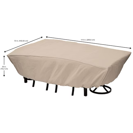 Style Selections Tan Polyester Dining Set Patio Furniture Cover