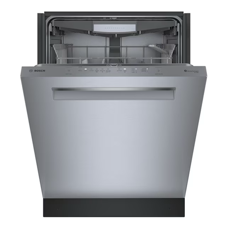 Lavavajillas integrado inteligente de 24 pulgadas con control superior serie 500 de Bosch con tercer estante (acero inoxidable) ENERGY STAR, 44 dBA 