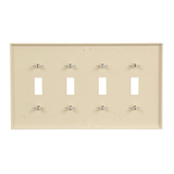 Eaton 4-Gang Midsize Ivory Polycarbonate Indoor Toggle Wall Plate