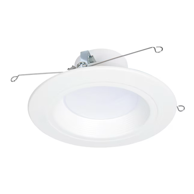 HALO Retrofit Matte White 5-in or 6-in 1355-Lumen Switchable Round Dimmable LED Canned Recessed Downlight
