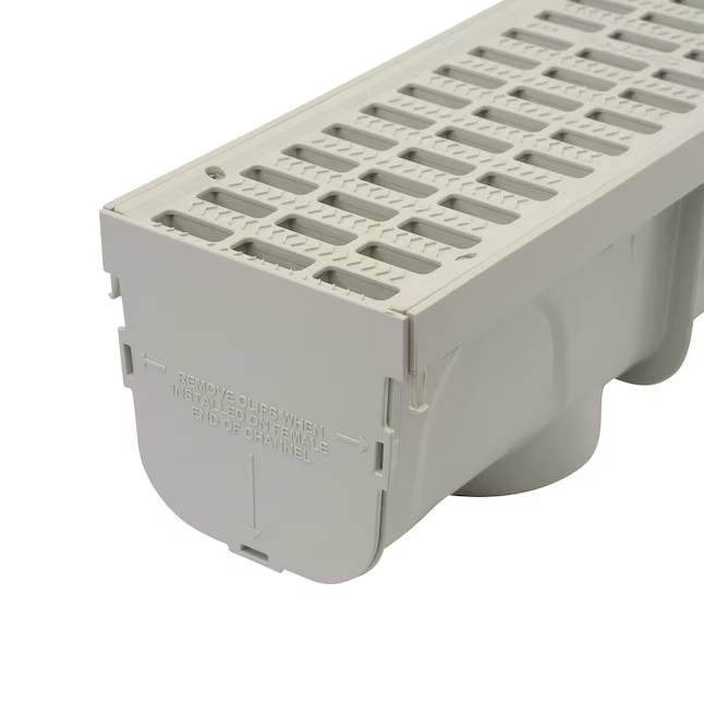 NDS 5 in. Pro Channel Drains and Grates 40-in L x 5-in W x dia Drain (Light Gray)