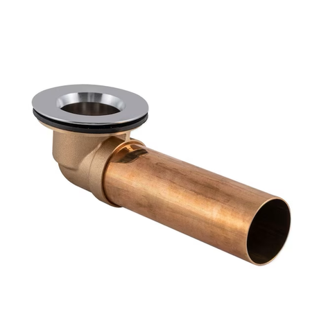 Eastman 1.5-in Chrome Overflow Shoe Drain with Brass Pipe