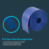 EZ-FLO 1-1/2-in ID x 15-ft PVC Blue Flat Discharge Hose