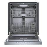 Lavavajillas integrado inteligente de 24 pulgadas con control superior serie 500 de Bosch con tercer estante (acero inoxidable) ENERGY STAR, 44 dBA 