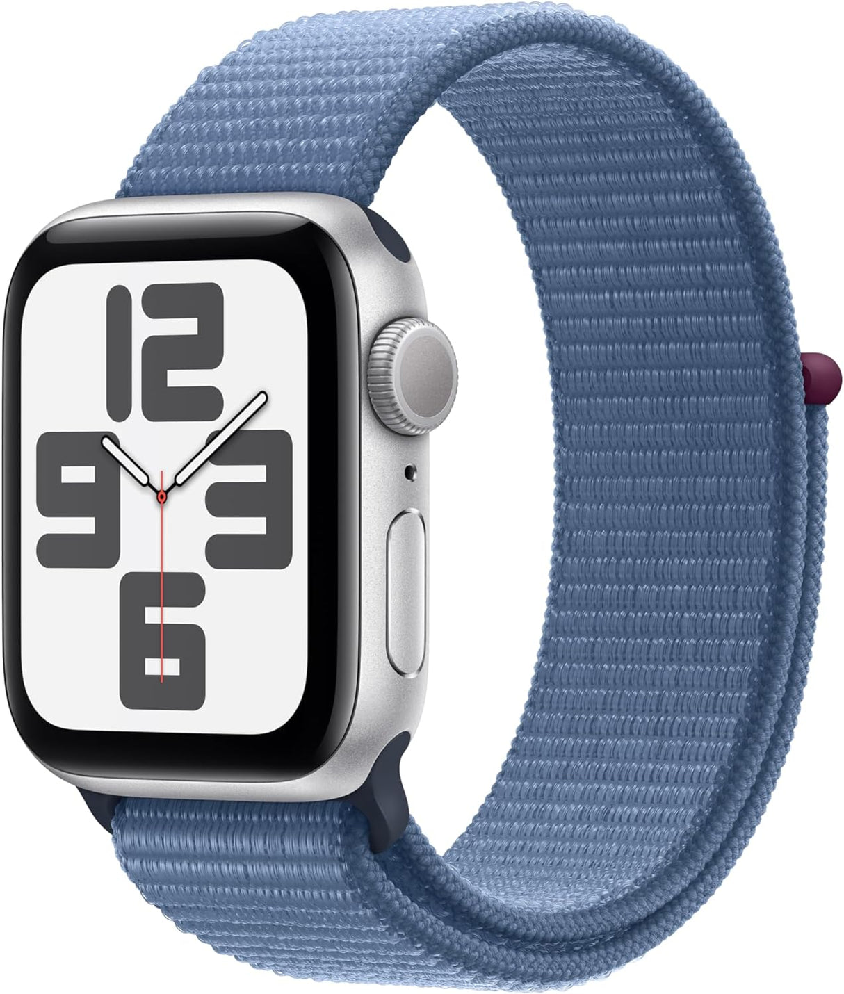 Reloj inteligente Apple Watch SE (2.ª generación) de 40 mm con caja de aluminio plateada y correa deportiva azul invernal 