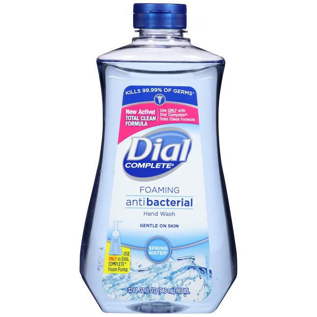 Jabón de manos espumoso antibacteriano con agua de manantial Dial de 32 onzas