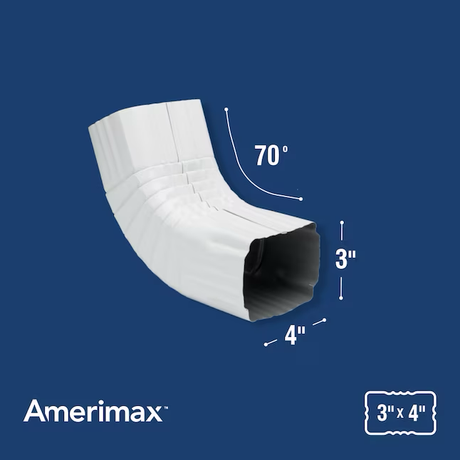 Codo frontal blanco de aluminio Amerimax de 2,8125 pulgadas