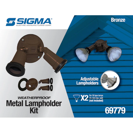 Sigma Engineered Solutions 150-Watt EQ LED Bronze 2-Head Switch-Controlled Flood Light with Adjustable