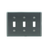 Eaton 3-Gang Standard Size Stainless Steel Stainless Steel Indoor Toggle Wall Plate