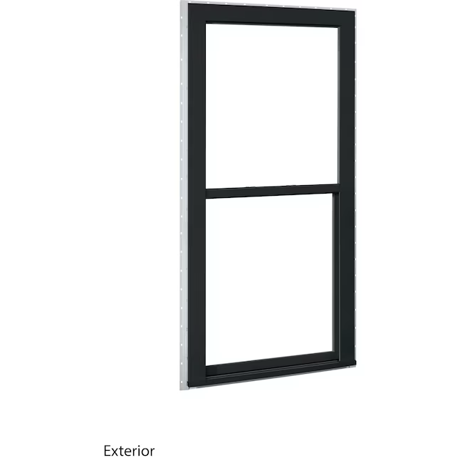 RELIABILT Serie 150 Nueva construcción Jamba de 31-1/2 x 51-1/2 x 3-1/4 pulgadas Ventana de baja emisividad de vinilo negro Media pantalla incluida