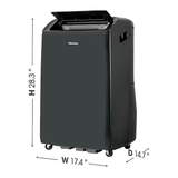 Hisense 10000-BTU DOE (115-Volt) Grey Vented Wi-Fi enabled Portable Air Conditioner with Remote Cools 450-sq ft