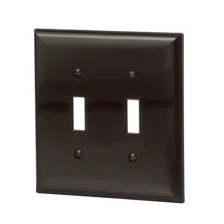 Eaton 2-Gang Midsize Brown Polycarbonate Indoor Toggle Wall Plate