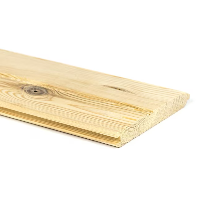 RELIABILT 5.375-in x 8-ft Unfinished Pine Tongue and Groove Wall Plank (1-Pack, Covers 3.583-sq ft)